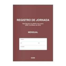 DOHE LIBRO DE REGISTRO DE JORNADA A4 MENSUAL 12 MESES 16 PGINAS -5U-