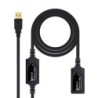 CABLE USB 2.0 PROLONGADOR CON AMPLIFICADOR  TIPO A/M-A/H  10 M