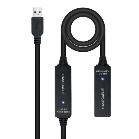 Cable USB 3.0 prolongador con amplificador  tipo A/M-A/H  10m