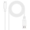Cable USB 2.0 3A  tipo USB-C/M-A/M  Blanco  0.5 m