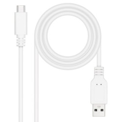Cable USB 2.0 3A  tipo USB-C/M-A/M  Blanco  1.5 m