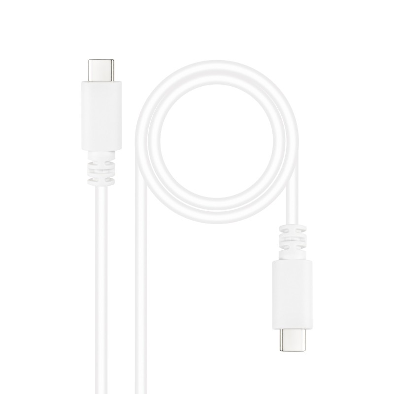 Cable USB 2.0 3A  tipo USB-C/M-USB-C/M  Blanco  1 m