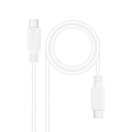 Cable USB 2.0 3A  tipo USB-C/M-USB-C/M  Blanco  1 m