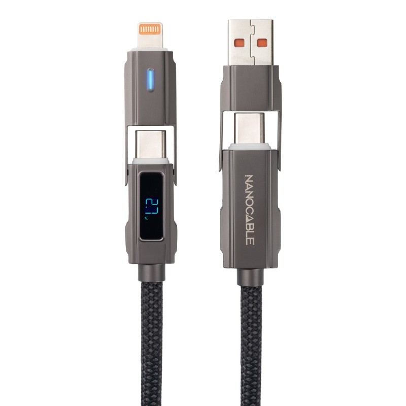 10.01.2501 cable USB USB 2.0 1 m USB A/USB C USB C/Lightning 27 W Negro