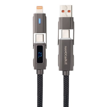 10.01.2501 cable USB USB 2.0 1 m USB A/USB C USB C/Lightning 27 W Negro
