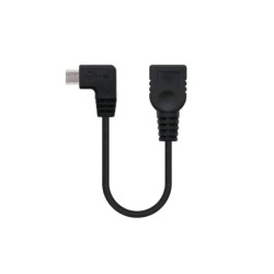 CABLE USB 2.0 OTG ACODADO  TIPO MICRO B/M-A/H  NEGRO  15 CM