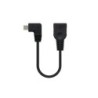 CABLE USB 2.0 OTG ACODADO  TIPO MICRO B/M-A/H  NEGRO  15 CM