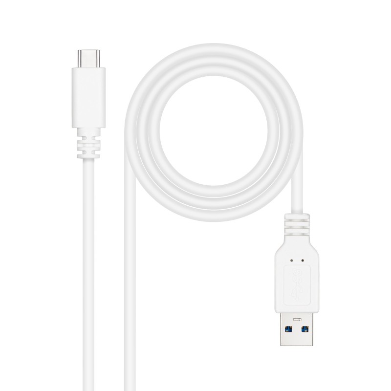 Cable USB 3.1  Gen2 10 Gbps 3A  tipo USB-C/M-A/M  Blanco  0.5 m