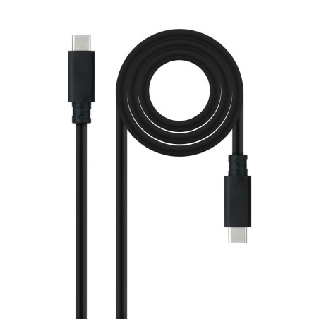 Cable USB 3.1 Gen2 10Gbps 5A  4K/60Hz  USB-C/M-USB-C/M  Negro  2 m