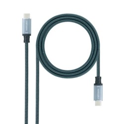 Cable USB 3.2 Gen2x2 20Gbps 5A/100W  4K/60Hz  USB-C/M-USB-C/M  Gris/Negro  3 m