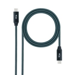 Cable USB 3.2 Gen2x2 20Gbps 5A/100W 4K/60Hz USB-C/M-USB-C/M  Gris/Negro  0.5 m