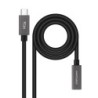 Cable Prolongador USB-C 3.2 Gen2x2 20Gbps 3A  4K/60Hz  USB-C/M-USB-C/H  Negro  1 m