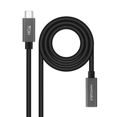 Cable Prolongador USB-C 3.2 Gen2x2 20Gbps 3A  4K/60Hz  USB-C/M-USB-C/H  Negro  2 m