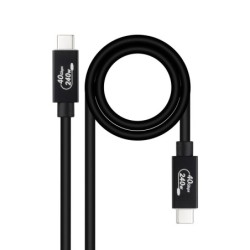 Cable USB 4 Gen 3x2 40Gbps 5A/240W  USB-C/M-USB-C/M  Negro  1 m