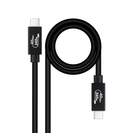 Cable USB 4 Gen 3x2 40Gbps 5A/240W  USB-C/M-USB-C/M  Negro  1 m