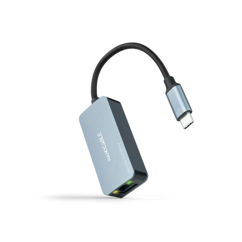 Conversor USB-C 3.2 GEN1 a Ethernet 2.5G  Aluminio  Gris  15 cm