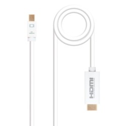Cable conversor Mini DP a HDMI  Mini DP/M - HDMI/M  Blanco  2.0 M