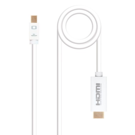 Cable conversor Mini DP a HDMI  Mini DP/M - HDMI/M  Blanco  2.0 M