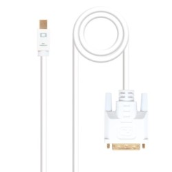 Cable conversor Mini DP a DVI  Mini DP/M - DVI/M  Blanco  5.0 M