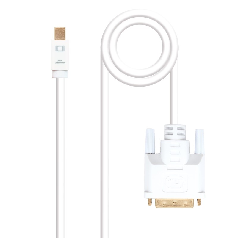 Cable conversor Mini DP a DVI  Mini DP/M - DVI/M  Blanco  5.0 M
