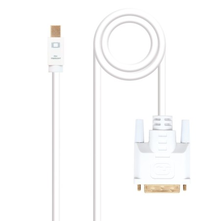 Cable conversor Mini DP a DVI  Mini DP/M - DVI/M  Blanco  5.0 M