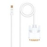 Cable conversor Mini DP a DVI  Mini DP/M - DVI/M  Blanco  5.0 M
