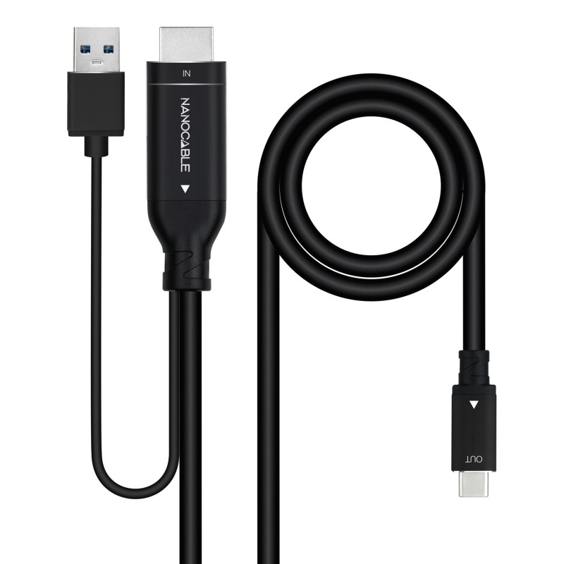 Cable Conversor HDMI a USB-C  Negro  1.8 m