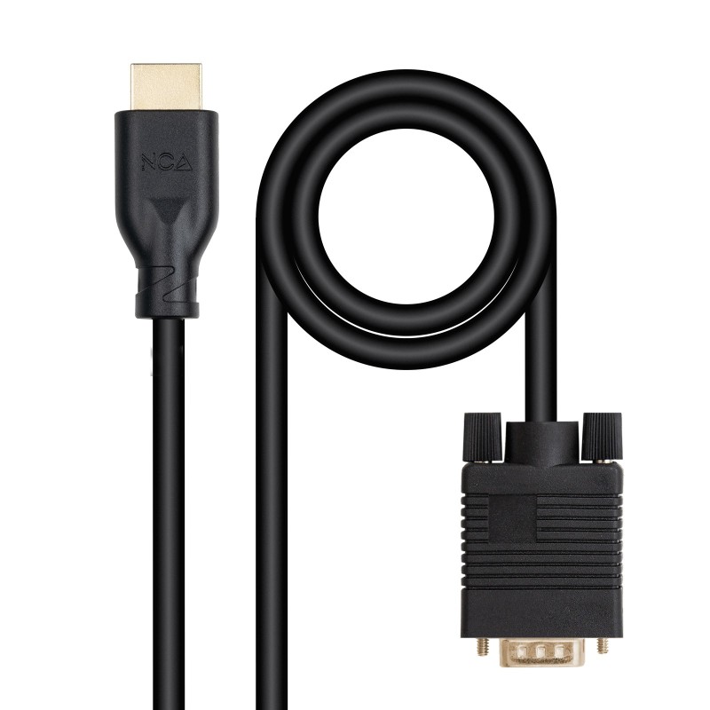 Cable conversor VGA/M a HDMI/M  Negro  1.8m