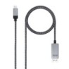 10.15.5002 adaptador de cable de vdeo 1 8 m USB Tipo C DisplayPort Aluminio  Negro
