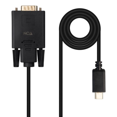 Cable Conversor USB-C/M a VGA/M  1.8 m  Negro