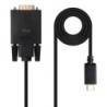 Cable Conversor USB-C/M a VGA/M  1.8 m  Negro