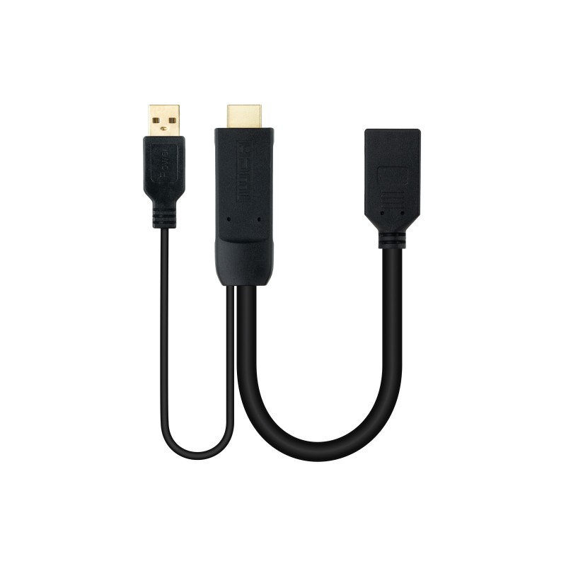 Conversor HDMI 2.0 a DisplayPort V1.2 Negro  20 cm