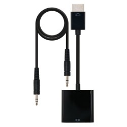 CONVERSOR HDMI A SVGA+AUDIO  HDMI/M-SVGA/H+3.5/H  NEGRO  10 CM+1.0 M