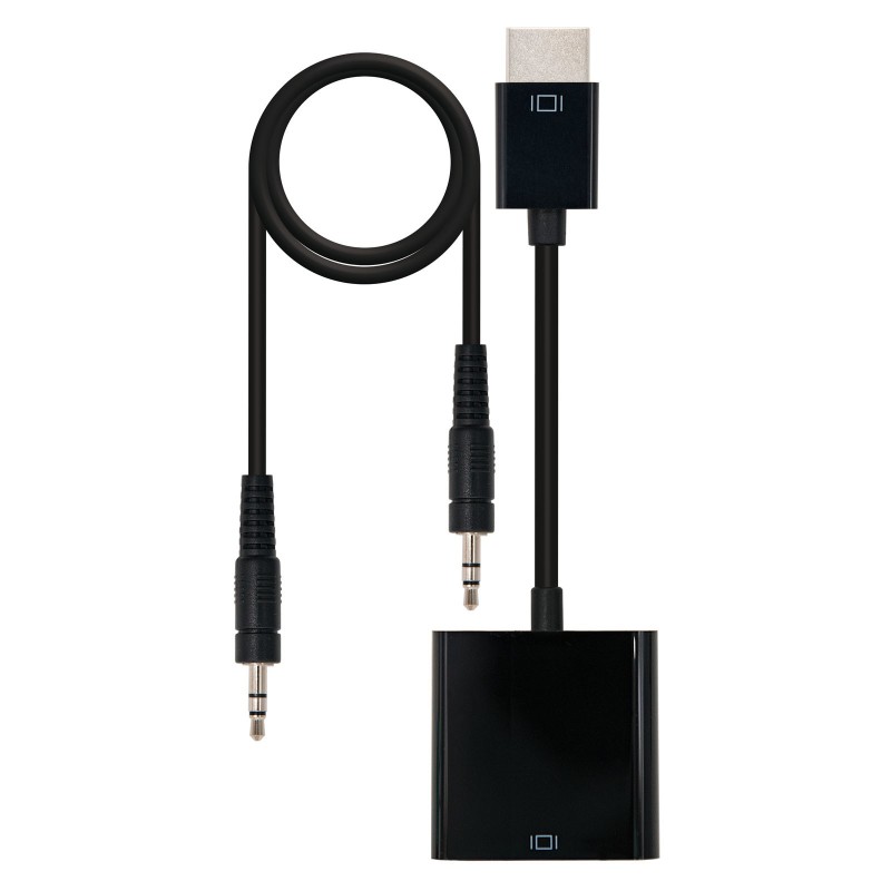 CONVERSOR HDMI A SVGA+AUDIO  HDMI/M-SVGA/H+3.5/H  NEGRO  10 CM+1.0 M