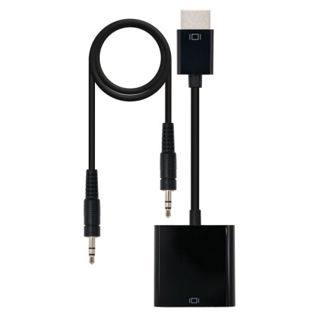 CONVERSOR HDMI A SVGA+AUDIO  HDMI/M-SVGA/H+3.5/H  NEGRO  10 CM+1.0 M