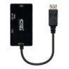 Conversor Displayport a VGA / HDMI  3 en 1  DP 1.2/M-VGA/H-HDMI/H 4K  Negro  15 cm