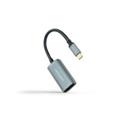 Conversor USB-C a DisplayPort 8K Aluminio  15 cm  Gris
