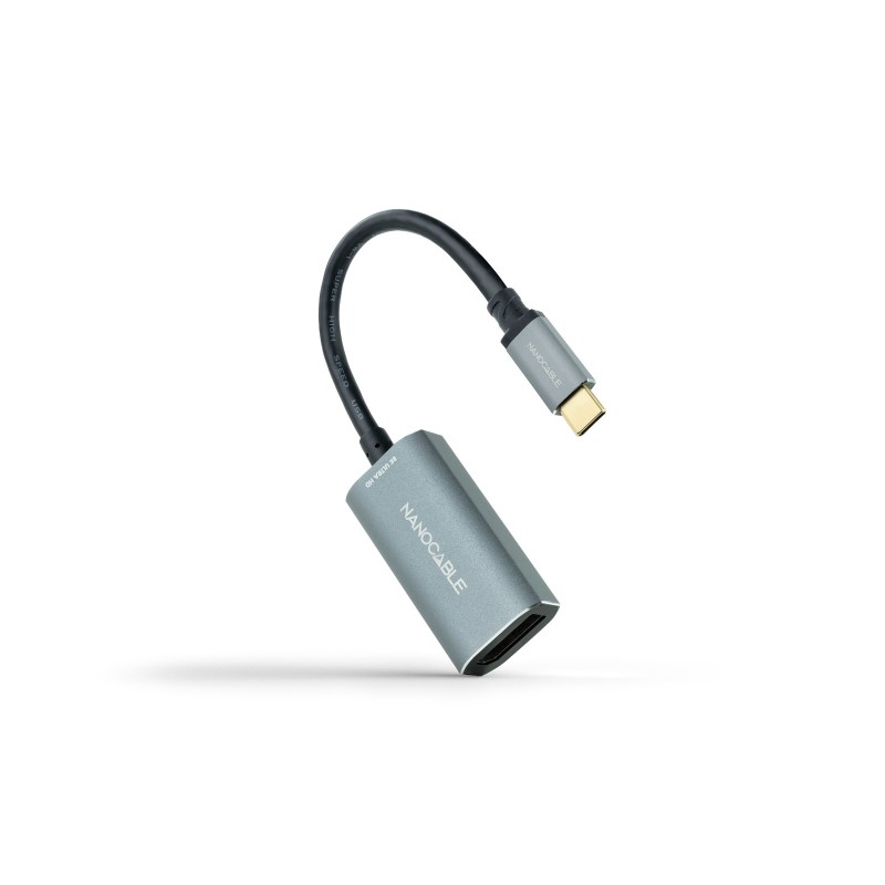 Conversor USB-C a DisplayPort 8K Aluminio  15 cm  Gris