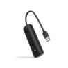 Hub USB-A 3.0 a 3xUSB-A 3.0 + RJ45  USB-A/M- USB-A/M-RJ45/H  Negro  15 cm