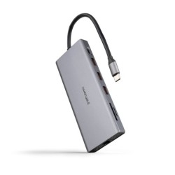 Hub USB-C 12 en 1  Conversor USB-C 3.1 a 3xUSB-A 3.2 + USB-C 3.2 + USB-C PD + 2xHDMI 4K@60Hz + DP 4K@60Hz + RJ45 1Gbps + TF + SD