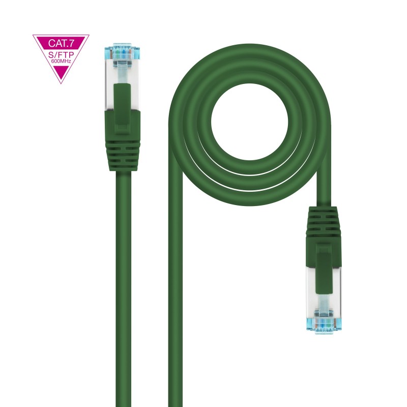 Cable de Red Cat.7 600MHZ LSZH SFTP PIMF AWG26  Verde  25 cm