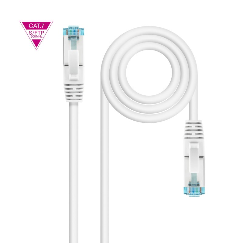 Cable de Red Cat.7 600MHZ LSZH SFTP PIMF AWG26  Blanco  25 cm