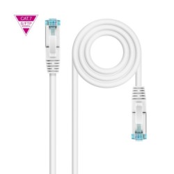 Cable de Red Cat.7 600MHZ LSZH SFTP PIMF AWG26  Blanco  30 cm