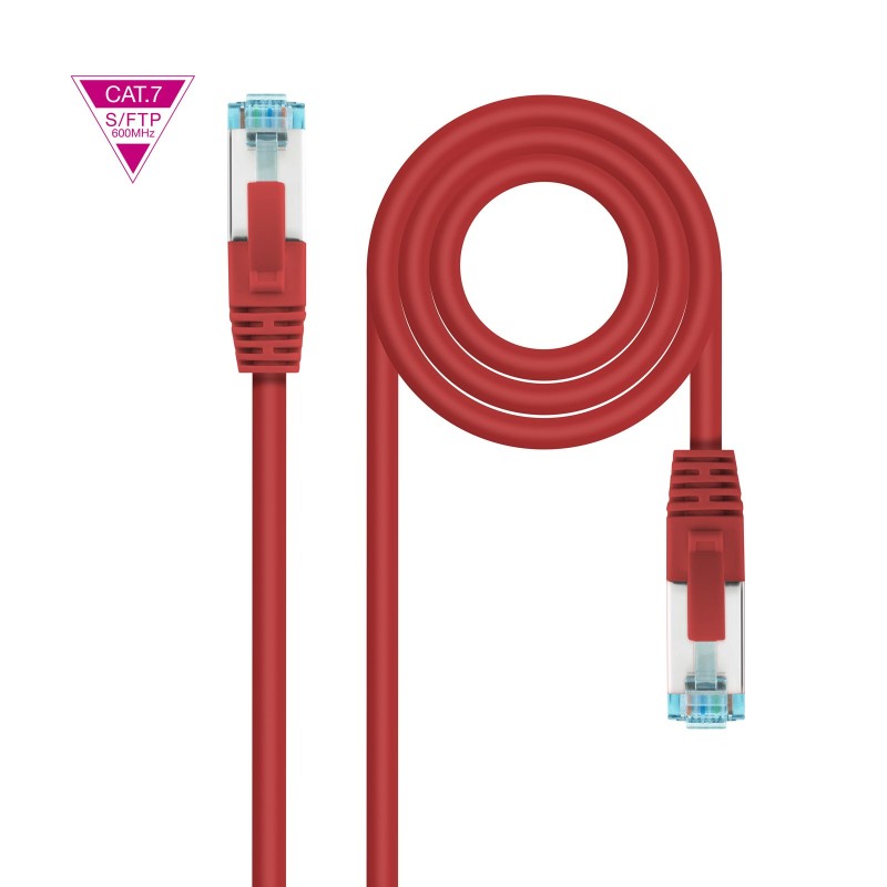Cable de Red Cat.7 600MHZ LSZH SFTP PIMF AWG26  Rojo  1 m
