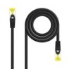 Cable Red Latiguillo RJ45 LSZH CAT.6A SFTP AWG26  Negro  25 cm