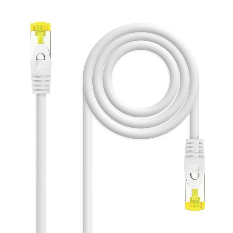 Cable de red latiguillo RJ45 LSZH Cat.6A SFTP AWG26  Blanco  0.5m