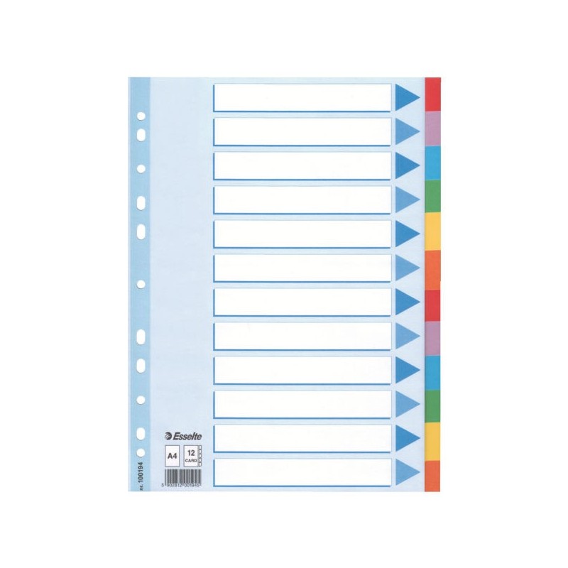 Multi-coloured Cardboard Dividers Separador en blanco con pestaa Caja de cartn