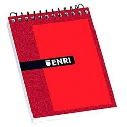 ENRI BLOC ESPIRAL 80 HOJAS 4X4 TAPAS DURAS 8 APAISADO COLOR ROJO -10U-