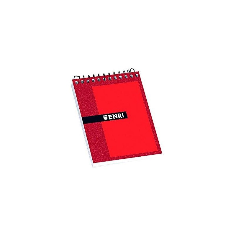 ENRI BLOC ESPIRAL 80 HOJAS 4X4 TAPAS DURAS 8 APAISADO COLOR ROJO -10U-