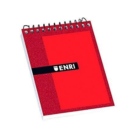 ENRI BLOC ESPIRAL 80 HOJAS 4X4 TAPAS DURAS 8 APAISADO COLOR ROJO -10U-